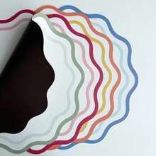 Manteles Individuales de piel sintética con forma de flor estampada, tapete de mesa aislado para cocina, mesa de comedor, tapete de placa impermeable a rayas, 1/4/6 Uds. - FPP púrpura - Ver 10