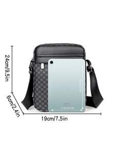 saroxi Men's Shoulder Bag, Retro Floral Pattern Side Pocket Messenger Bag, Casual Crossbody Bag, Multifunctional For Commuting And Leisure, Minimalist Style In Black And Brown, Gift For Men, Boyfriend, Pouch Valentine's Day Valentine'S Day Phone Bag