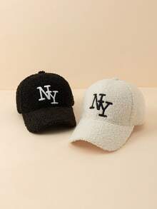 New York Embroidered Streetwear Baseball Cap, , Wool Material, Solid Color Warm, Suitable For Outdoor Travel, Winter,Beach,Festival - NY - View 12