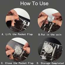 420/300/200 st myntfickor, lämpliga för samlare, standard 9-håls myntsamlingssidor passar de flesta pärmar, myntmaterial, myntskydd, stämplar, märken etc. (30 fickor - 10 ark) - Multifärgad - Visa 12