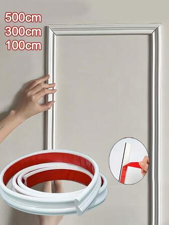 Vit flexibel väggdekoration med självhäftande remsa - självhäftande vattentät PVC-list, lämplig för dörrar, kakel, skåp, speglar och gör-det-själv-heminredningsprojekt, skåpdetaljer | Dekorativa kanter | Självhäftande remsor