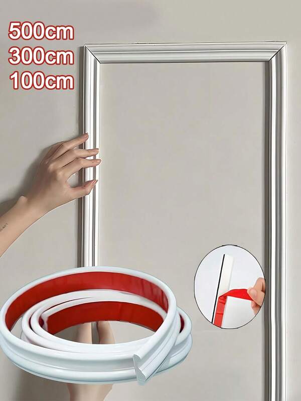 White Flexible Peel And Stick Wall Decor - Self-Adhesive Waterproof PVC Molding, Suitable For Doors, Tiles, Cabinets, Mirrors And DIY Home Decor Projects, Cabinet Details | Decorative Edging | Self-Adhesive Strips