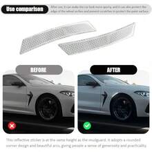 2PCS Reflective Trim Side Marker Stickers, Reflective Car Stickers, Side Reflectors Car, Auto Exterior Accessories Reflector Guard Fit Truck Wheel Well Arch Bumper Fenders (White) - 白色 - 查看 5