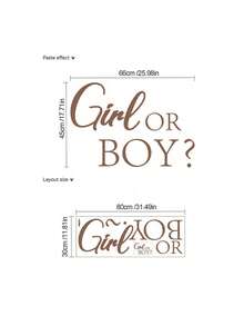 1 Set Baby Shower Decal Logo Gender Reveal Party Wall Arch Decoration Stickers Party Self-Adhesive Removable Sticker Logo - Multicolor - View 11