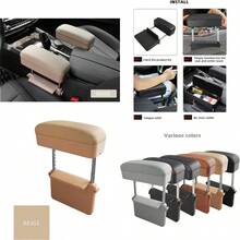 Car Console Armrest Box Arm Rest Height Adjustable Comfort Elbow Pad Universal Beige - Beige - View 1