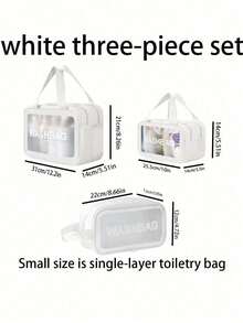 1 pièce Sac de toilette noir en PU à séparation sèche et humide, transparent et imperméable, à double couche, grande capacité, multifonction, sac de rangement pour le maquillage, sac de sport et de natation portable pour hommes et femmes