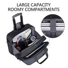 KROSER Rolling Laptop Bag Premium Briefcase Fits Up To 17.3 Inch WaterRepellent Overnight Computer Bag With RFID Pockets For Travel Business School Men WomenBlack