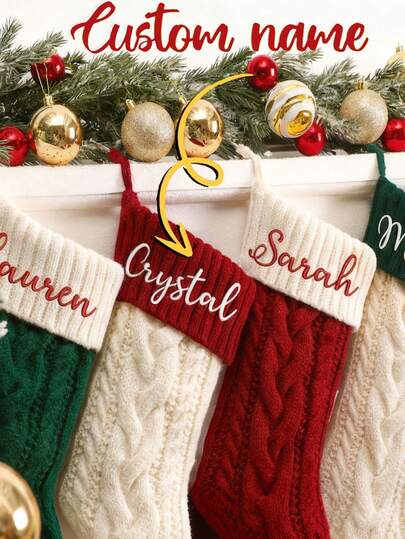 2025 Calza di Natale personalizzata con nome in rosso, calze natalizie personalizzate, calze di Natale per famiglia e Felice Anno Nuovo con nomi, calze personalizzate, decorazioni natalizie riutilizzabili, calze di Natale personalizzate da appendere al camino, per sorella, fratello, baby shower, decorazioni familiari, regali per l'inverno, l'inizio della scuola, San Valentino