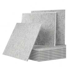 12x Acoustic Wall Panel Tiles Studio Sound Proofing Insulation Self Adhesive Pad - Light Grey - View 6