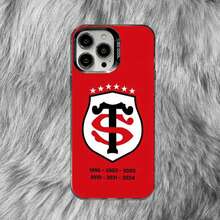 Étui de téléphone Stade-Toulousain compatible avec 16, 15, 14, 13, 12, 11, 8, 7, Pro, Max, Plus, Mini, XS, SE Rugby français anti-chute noir mat, étui compatible avec 17 Pro Case, 17 Pro Max Case, 17 Case, 16 Pro Case - Z7 - Voir 6