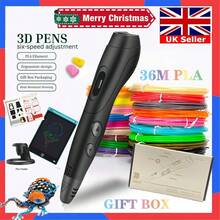 UnicornGlasgow 3D Printing Pen Set Bundle PLA Filament Printer Drawing Christmas Gift With 8 Inch LCD Board - Black - View 12