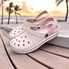 Adult Women's And Men's Slippers Lightweight And Comfortable Girls' And Boys' Sandals Simple Beach Casual Openwork Fabric Slippers Beach Holiday School Home Outdoor - 摩卡棕 - 查看 1
