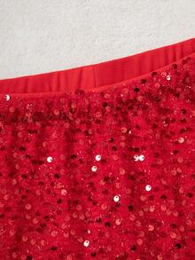 Tween Girls' Casual Sequin Shorts (AZ221) - Red - View 3