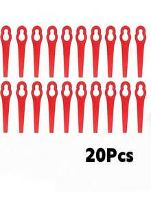 5/10/20pcs Plastic Lawn Mower Blades, Garden Grass Trimmer Plastic Cutting Knives, Sickle-Shaped Grass Cutter Blades - Red - View 15