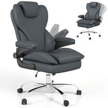 Heavy Duty Ergonomic Executive Chair With Padded Arms , Big And Tall Computer Chair With Adjustable Headrest, 360°Swivel Free,Easy To Assemble - Xám - Xem 1