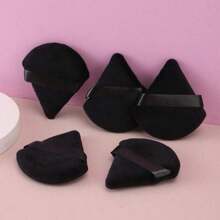 Black Triangle Shaped Powder Puff Set For Loose Powder, With Crystal Velvet Short Hair, Soft And Adhesive Beauty Tool Accessories,Cheap,Stocking Stuffers,Makeup,Makeup Tools,Cheap Stuff,Gifts,Gifts For Women,Christmas Gifts - Black - View 4