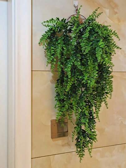 3/2pcs/1pc，弹簧仿真壁挂草藤，人造悬挂蕨藤挂件，绿色植物，用于篱笆植物墙，花园装饰，户外装饰，花园装饰，家居装饰挂饰