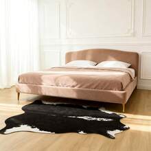 lochas Artificial Faux Cowhide Pattern Carpet, 5.2x4.6 Feet Animal Pattern Fur Carpet, Suitable For Bedroom And Living Room, Western Decoration Carpet, Suitable For Living Room, Office, Front Door, Bedroom Decoration, Gifts, Home Decoration - 黑色 - 查看 6