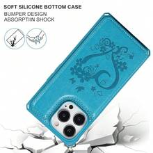 For IPhone 13 Pro Max Case With Card Holder,For IPhone 13 Pro Max Wallet Case For Women Men, Stand And Strap,Leather Shockproof Protective Phone Case Cover- Blue{"Color_name":"E-Blue"} - 多色23 - 查看 6