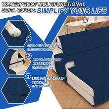 YSTYLE 100% Waterproof 2/3/4 Seater Sofa Cover With Peninsula, Universal Reversible Corner Sofa Cover - Berlin Biru - View 5