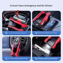 1pc New Grey/Red Outdoor Spark Starter & Power Bank, Emergency Jump Starter & Air Compressor, Portable Car Jump Starter