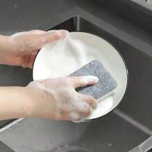 2025 Nuevo limpiador de esponja reutilizable gris y blanco, herramienta de fuerte fregado para la limpieza de la cocina