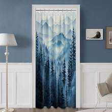 Blue Forest Small Shower Curtain Stand Up Stall Shower Curtains Rv Narrow Nature Rustic Woodland Pine Tree Bathroom Decor, Waterproof Cloth Fabric With Hooks 48''W X 72''L{"Color_name":"Blue","Size_name":"48\"Wx72\"L(Packof1)"} - 多色1 - 查看 1