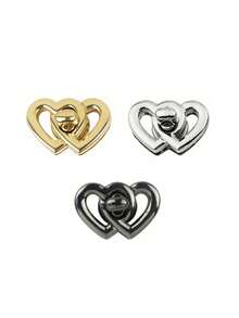 金属心形转锁，双心形设计，DIY 包袋五金扣，女士钱包和手提包按扣，皮革工艺女式手提包钱包扣 DIY 五金配件，帽子装饰五金 DIY 皮革工艺钱包配件 - 彩色 - 查看 26