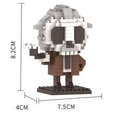 Blocos de Construção em Nano Formato de Cabeça de Abóbora, Bruxa, Espantalho, Crânio do Halloween, Modelo de Montagem Feito à Mão, Blocos Fofos, Presente de Ano Novo