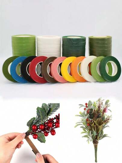 Floral Tape 0.47inch/1.2cm Flower Tape Floral Tape For Bouquets Floral Arranging Stem Wrap Craft,Wrapping Flower DIY Craft Projects Wedding Flowers Making Flower Tape,Wedding Bouquet,Festival, Wedding Decoration And Packaging, Floral Crafts Supply,Wedding Bouquet,Home, Office, And Garden Decorations,Christmas Decorations, Halloween Decorations