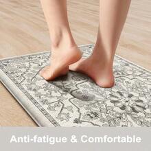 KIMODE Tapete de cocina antifatiga de 17.3 x 29 pulgadas bohemio antideslizante impermeable para piso acolchado cómodo para lavandería oficina fregadero computadora color gris - GrisclaroGris claroMulti - Ver 4