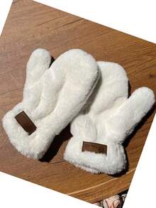 New Winter Warm Gloves For Men And Women Thickened Velvet Imitation Rabbit Fur Windproof Warm Gloves - Multicolor - View 11