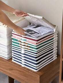 Set di pannelli per conservazione di indumenti senza pieghe - Organizzatori salvaspazio per magliette, camicie e maniche corte, rastrelliere pieghevoli in plastica per armadio e bagno