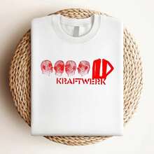 180g pure Cotton Kraftwerk Promo Release Vinyl Label T Shirt Meme Gift Shirt Funny Tee Vintage Style Aesthetic Unisex Gamer Cult Movie Music 6037 Versatile Print Round Neck Short Sleeve Soft Women Top Graphic Tees Casual T-Shirt For Women Casual fashion Slightly women - Blanco - Ver 4