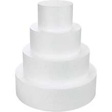 4 Tiers Foam Cake Dummies 4 6 8 10 White Dummy Cakes Styrofoam Sets, 12 Inch Tall Cake, Dummy Cake Wedding Cake Supplies Decorating Birthday Wedding Display