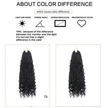 全新 14 英寸 16 股耐热纤维波西米亚风辫子合成纤维钩针女士预制环，方便佩戴假发 - 彩色 - 查看 11