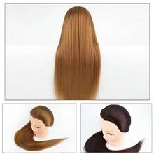 Đầu ma-nơ-canh với mái tóc thẳng dài để thực hành nghề thẩm mỹ Kiểu tóc Đầu ma-nơ-canh búp bê với chân đế tóc giả - Nhiều màu - Xem 7
