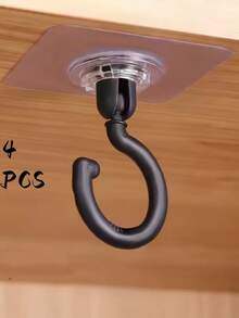 1 Stück 360° drehbarer selbstklebender Deckenhaken - hohe Tragfähigkeit, ohne Bohren installierbar, Multifunktions-Wandhalterung für Windspiele, hängende Pflanzen, Beleuchtung, Heimdekoration, Baldachine, Moskitonetze und Haushaltsorganisation