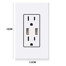 5pzs Placas Contacto Dúplex Doble Toma Corriente Con 2 Usb Blanco - Blanco - Ver 2