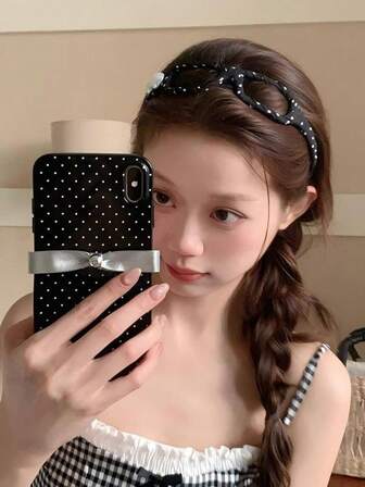 1 pieza Diadema con marco de gafas de unicolor con lunares de perlas, diadema hecha a mano envuelta en tela con corona alta, accesorio de moda para uso diario, regalos, viajes, regalos para mujeres, artículos para el cabello, rellenos de calcetines, rellenos de calcetines para mujeres, regalos de Navidad, rellenos de calcetines de Navidad, regalos para mujeres, rellenos de calcetines para adultos, rellenos de calcetines para adultos, artículos para el cabello, accesorios para mujeres, relleno de calcetines, accesorio de cabello de mayoría de edad, accesorios de cabello de Navidad, ideas de regalo para mujeres, rellenos de calcetines de belleza