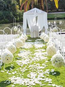 2000片人造丝红色玫瑰花瓣——非常适合撒在婚礼场地，营造浪漫氛围。也适用于求婚、婚礼通道装饰、礼盒填充。是烛光浪漫房间、派对装饰的理想之选。适合作为情侣礼物，也适用于节日和所有浪漫场合。