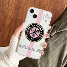 Custodia per telefono con artwork di Dellafuente FC, compatibile con 15, 14, 13, 12, 11 Pro Max, Mini, 7, 8, Plus, SE, X, XS, XR, in silicone trasparente, compatibile anche con i modelli 17, 17 Pro e 17 Pro Max