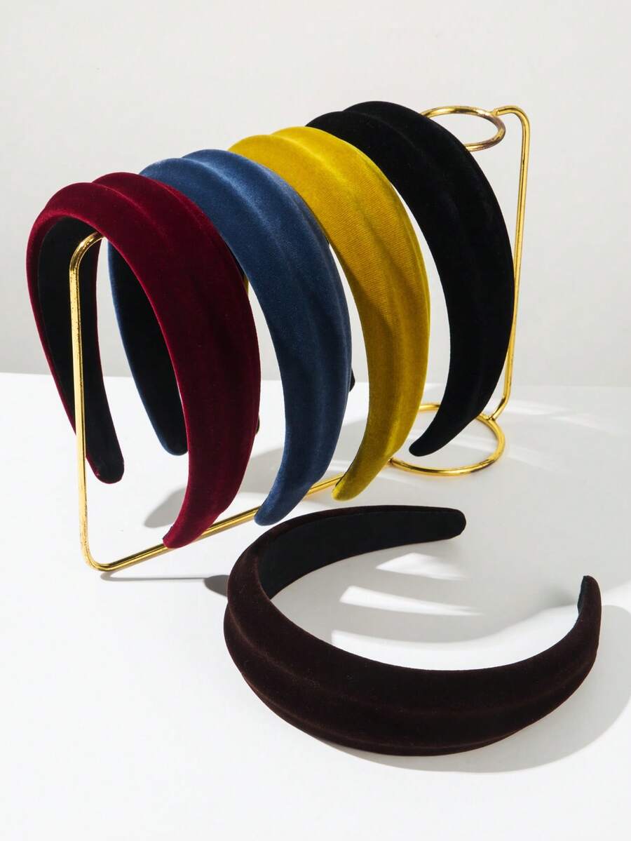 1条纯色韩版丝绒加厚宽发箍，简约时尚，适合派对礼服，优雅女士配饰，日常佩戴百搭，女士发箍头饰，家居美发饰品