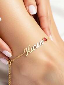 Customized Name Anklet, Personalized Anklet, Gold Name Anklet, Name Anklet, Customized Jewelry, Bridesmaid Gift, Boho Beach Jewelry - Stainless Steel Cuban Link Anklet For Women, Beach Anklet, Mother's Day, Valentine's Day, Thanksgiving, Birthday, Anniversary, Best Gift. Christmas, Thanksgiving Gift