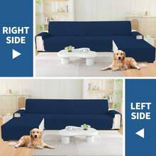YSTYLE 100% Waterproof 2/3/4 Seater Sofa Cover With Peninsula, Universal Reversible Corner Sofa Cover - Berlin Biru - View 4