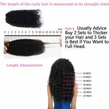 BINF Halloween Party Look Kinky Curly Clip In Extension Human Hair  3C 4A Clip Ins Seamless Curly Human Hair Clip In Extensions Full Head For Women Real Human Hair Brazilian Virgin Human Hair 8Pcs With 18clips 120g/Set Double Lace Weft Invisible & Scalp-Friendly Halloween School Dance - Kinky Curly Clip ins Extensions - 查看 10