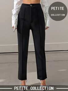 女士优雅简约低腰直筒裤，商务休闲裤，适合通勤、商务着装、办公室穿着，秋冬季皆宜。 - 黑色 - 查看 3