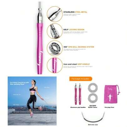 Jump Rope, High Speed Weighted Jump Rope - Premium Quality - - Self - Locking Screw - Design - Jump Ropes Fitness - Skipping Rope Workout Fitness, Home Exercises