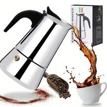 (304L Stainless Steel)9 Cup Moka Pot Percolator Italian Coffee Maker 450ml Stovetop Espresso Moka Stainless Steel Coffee Maker Classic Coffee Maker Suitable For Induction Cooker Ceramic Cooker Belly 2/4/6/9 Cups Optional - Silver - View 9