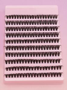 200 Pieces Of Large Capacity Ultra Thick DIY Clustered False Eyelashes 8-12mm Mixed Charm False Eyelash Extension False Eyelash Makeup Tool Russian Style Thick Version - Black - View 3